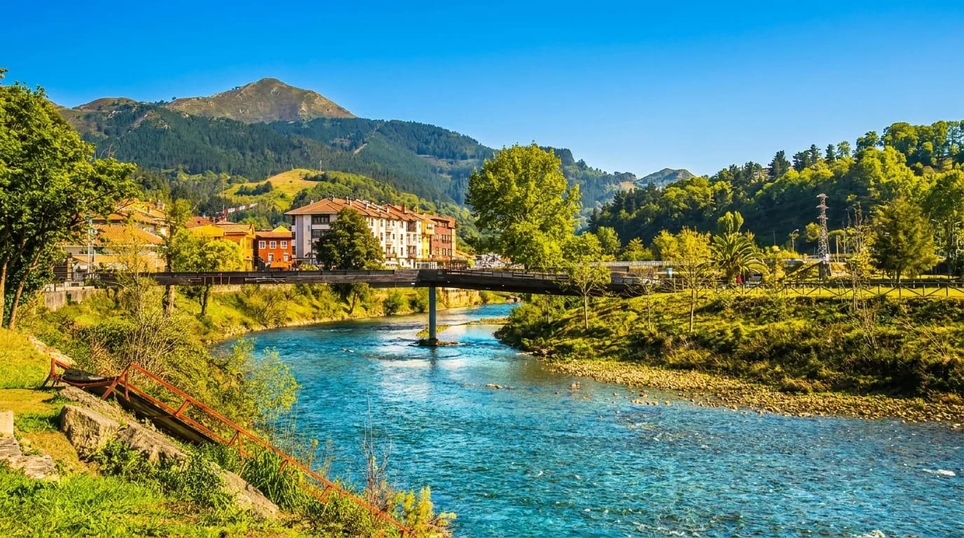 Arriondas · punto de partida del descenso del Sella