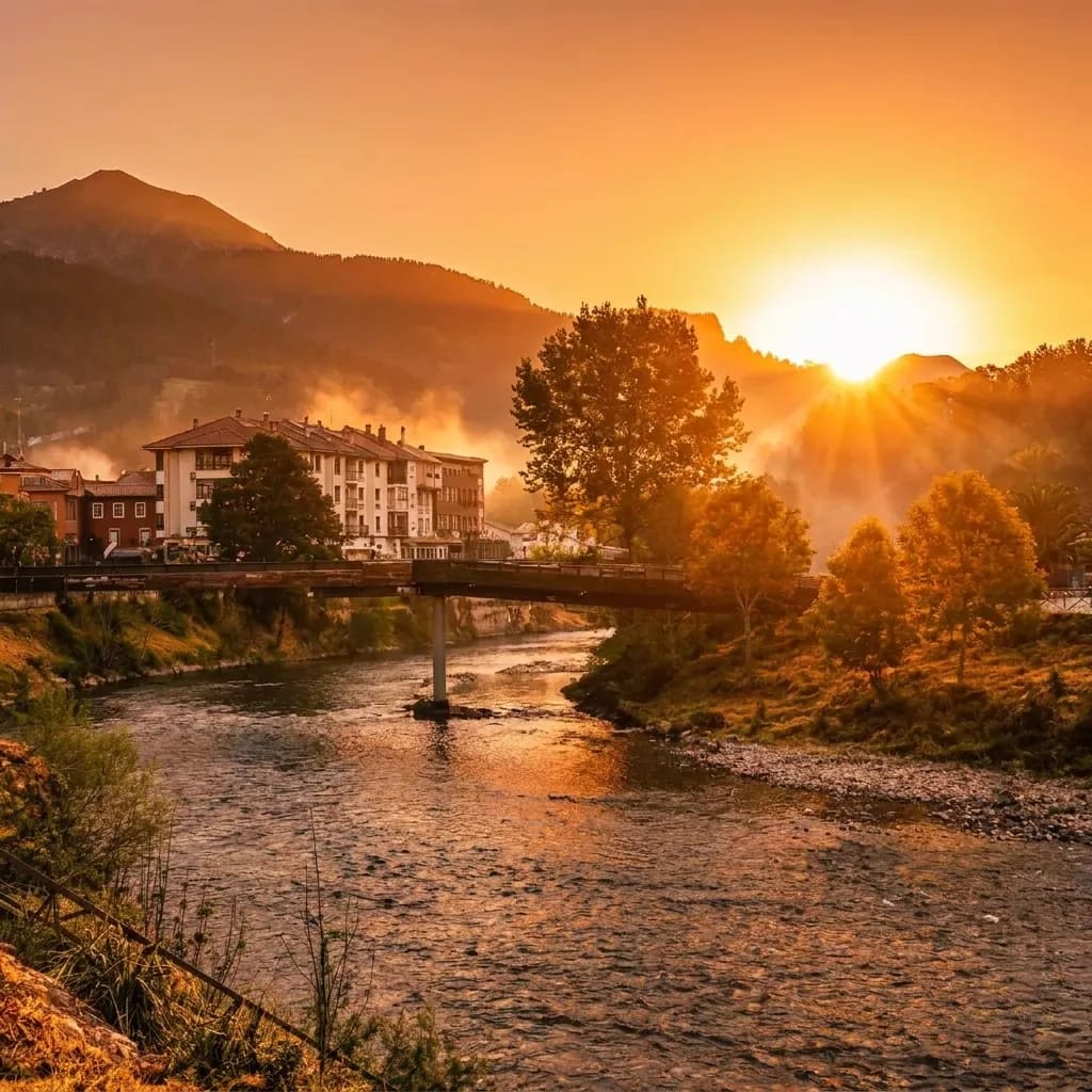Sella River in July · atmosphere of the tourist descent at peak season